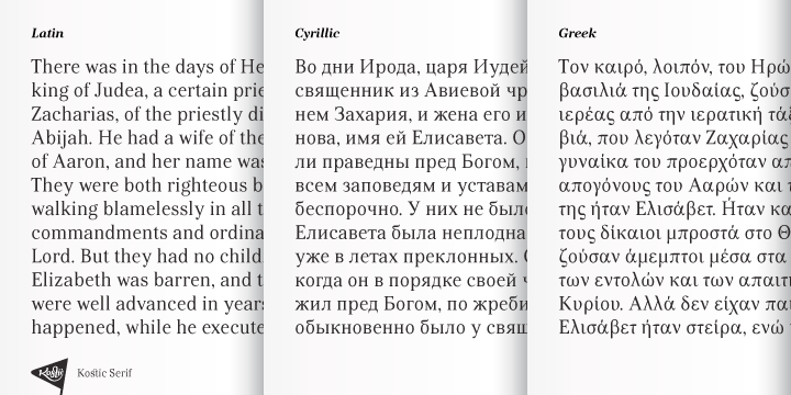 Пример шрифта Kostic Serif Medium